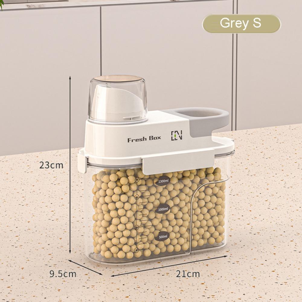 

Transparent Kitchen Storage Box Moisture-Proof with Measuring Cup Lid Grain Storage Tank Large Capacity Reusable
