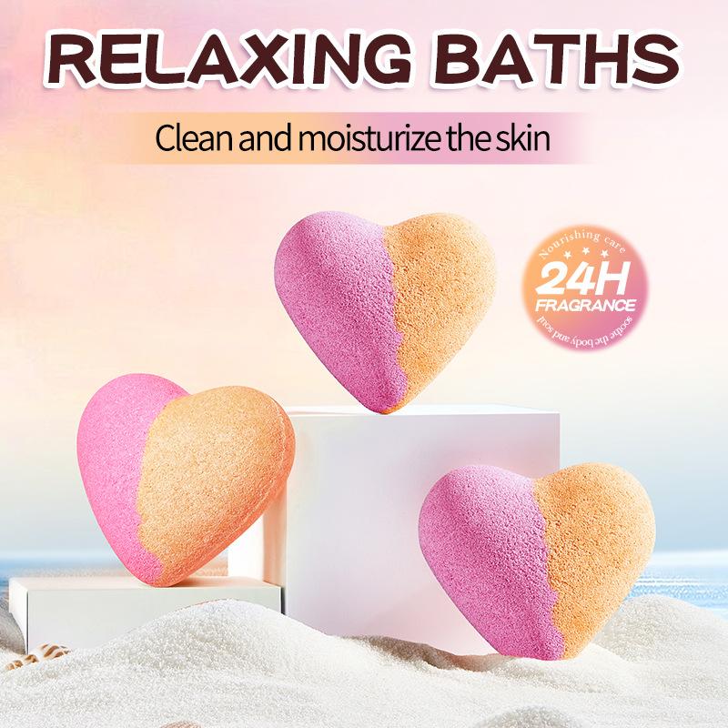 Heart Shaped Bath Bomb 120g Deep Cleansing Body Bath Salts