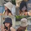 Summer Bucket Hat For Women Outdoor Foldable Fisherman Cap Solid Color Cotton Girls Panama Beach Sun Hat