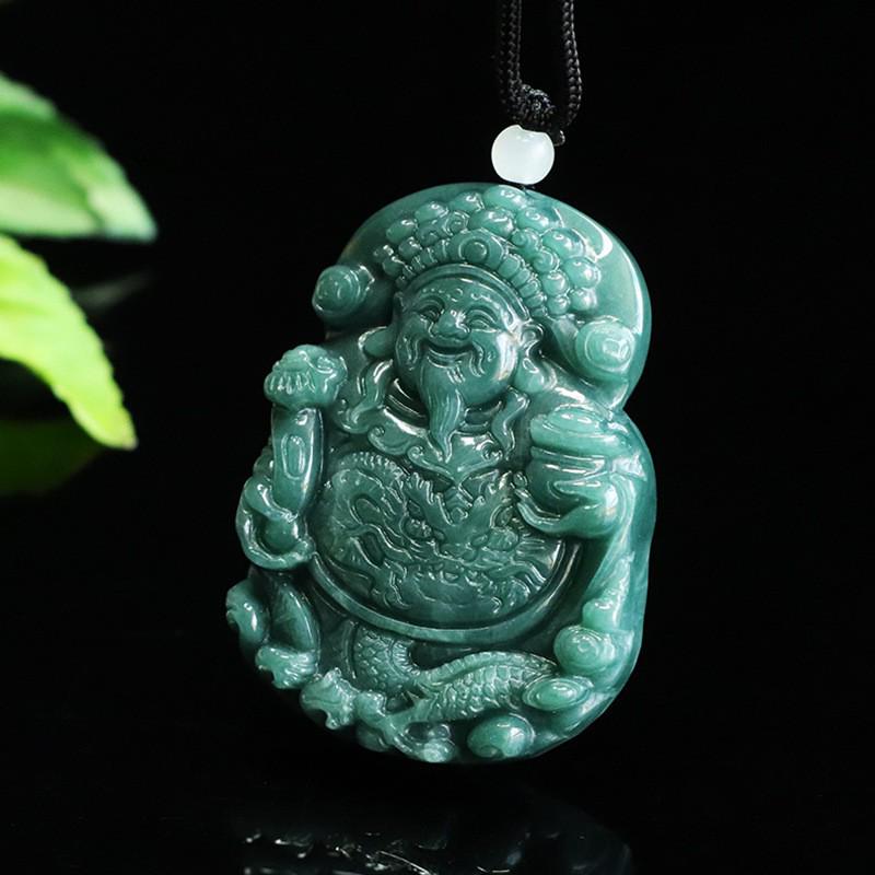 Изысканный 3D-кулон с нефритовым Богом Удачи: Высококачественный натуральный нефрит с искусной работой FDSX004