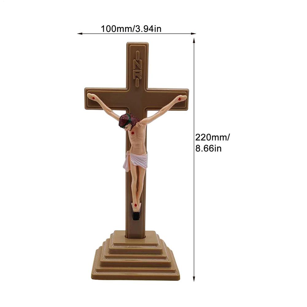 Table Glow-in-the-Dark Catholic Jesus Cross With Stand Vintage Religious Christian Standing Crucifix Church Cross Decorations