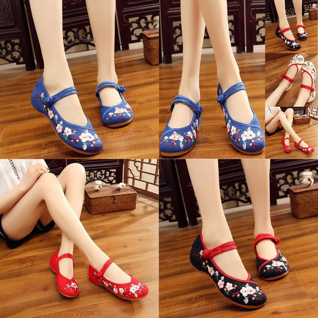 Certainly Are 10 Descriptive Keywordrich Titles For The Women Vintage Chinese Traditional Plum Blossom Canvas Embroidery Flat Loafers Each Over 70