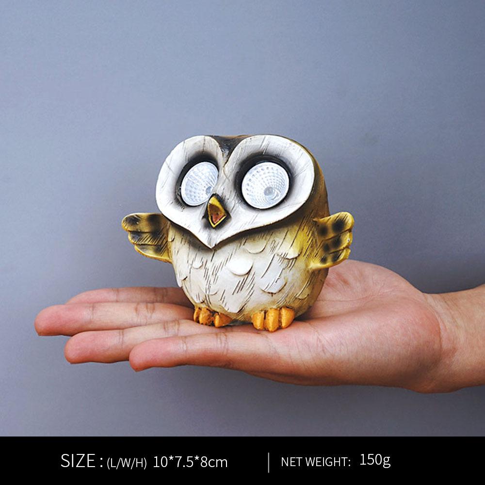 Owl Outdoor Statue with Solar Glowing Eyes Light Resin Owl Garden Decoration Gift for Patio & Lawn Figurines for Home Decor