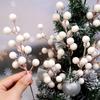 10 Pièces Branches de Baies de Noël Simulées Fleurs Fruits DIY Baies Artificielles Accessoires Décorations de Noël en Mousse