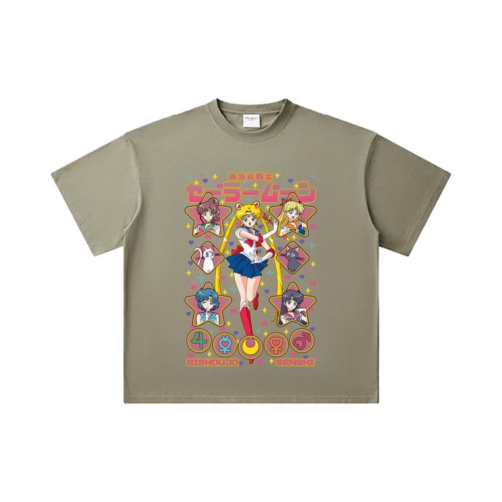 260 GSM Double Yarn 32 Count 100% Cotton Sailor Moon V1 Print Unisex Heavy Cotton T Shirt