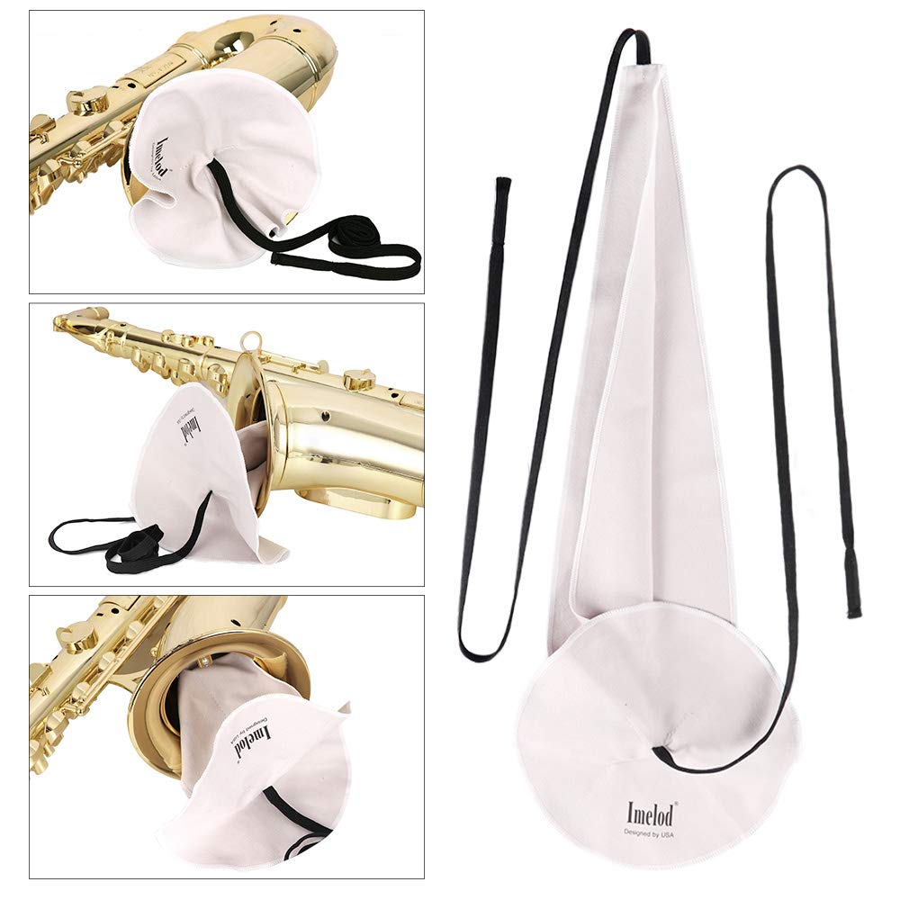 Sada na čištění saxofonu pro altový/tenorový saxofon, klarinet a flétnu, obsahuje pouzdro, čisticí hadřík na saxofon (4 ks), a tmavě šedý náustek