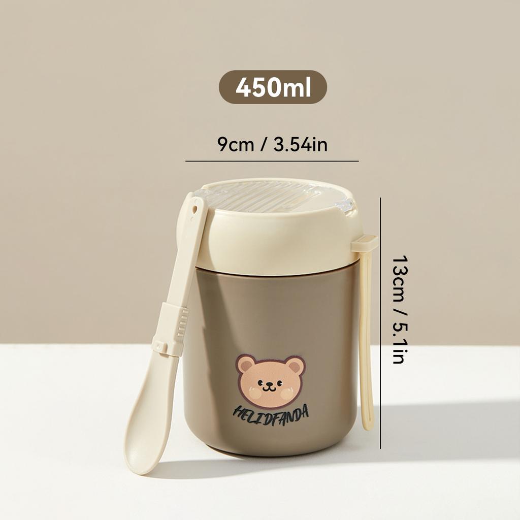Thickened Plastic Fruit Salad Cup For Kids Students Breakfast Cup With Spoon Portable Sealed Yogurt Oat Container Microwave Safe