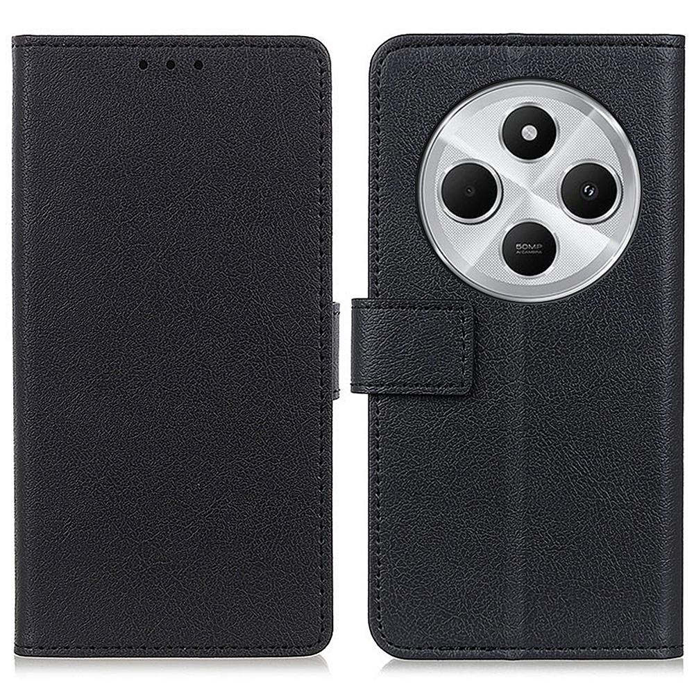 

For Xiaomi Poco C75 4G/Redmi 14R 5G/14C 4G Case PU Leather Stand Wallet Phone Cover Black