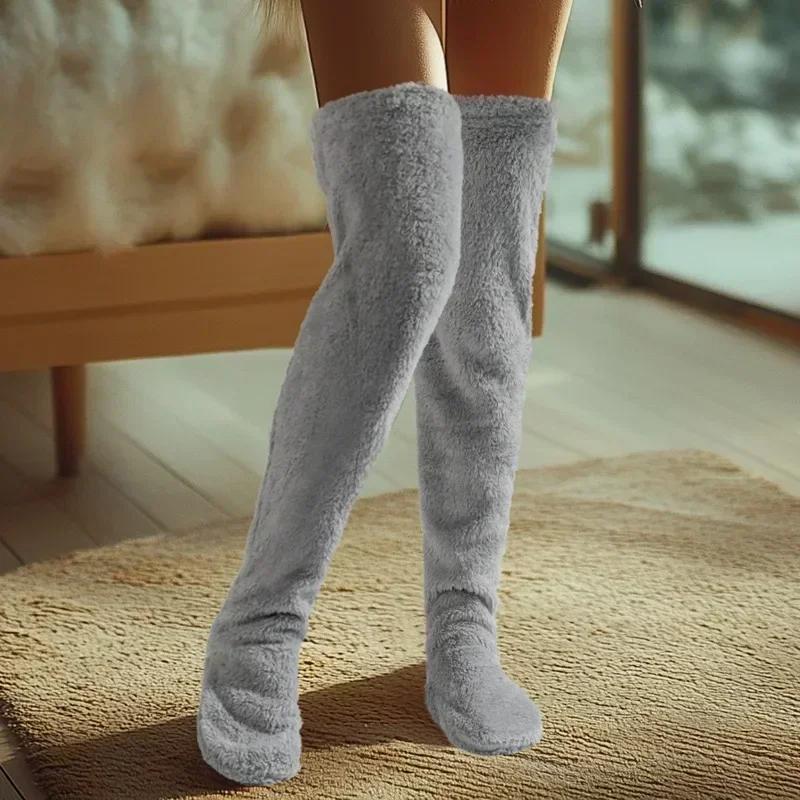 

Выше колена на плоской подошве с современными ботинками Зимняя женская обувь без застежек на распродаже 2024 Модные лаконичные женские ботинки с круглым носком и низким каблуком 43 серый