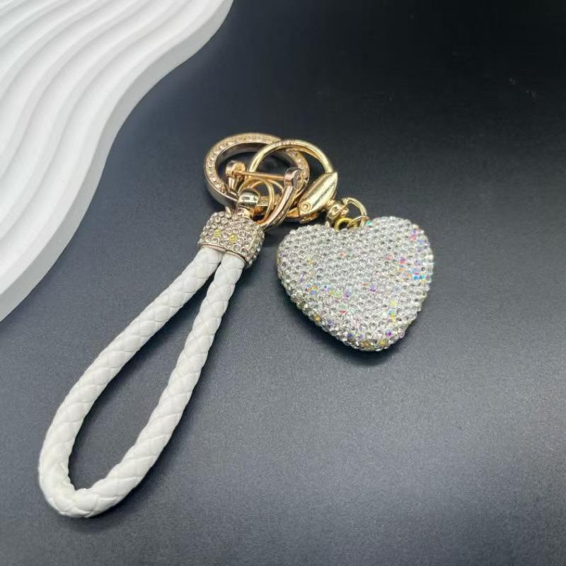 Women's Heart-Shaped Diamond Keychain - Valentine's Day Bag Pendant