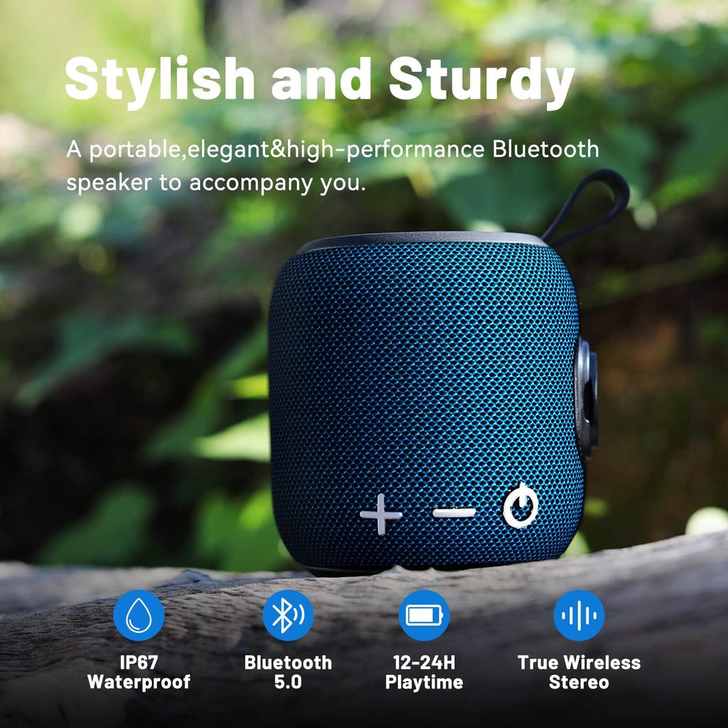 Sanag M7 Portable Bluetooth Dual Wireless Mini 360 HD Surround Sound Rich Stereo IP67 for and Red Speaker, 5.0 Pairing, Speaker, & Bass, 24-Hour