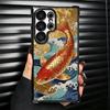 Golden Carp Lucky Koi Plating Phone Case For Samsung Galaxy S24 S25 FE S26 Edge S23 Ultra S22 S21 Plus S20 Anti-Fall Airabag Cov
