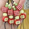 Fashionable Apples Key Charm 3D Fruit Shape Keyring Fashionable Key Holder Women Bag Ornament Stylish Handbag Decoration