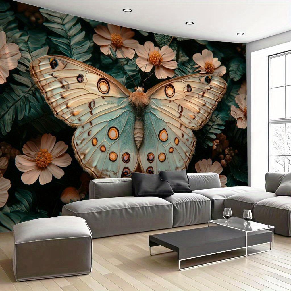 Butterfly Flower Design Digital printing polyester wall tapestry suitable for use in living rooms bedrooms offices bars party