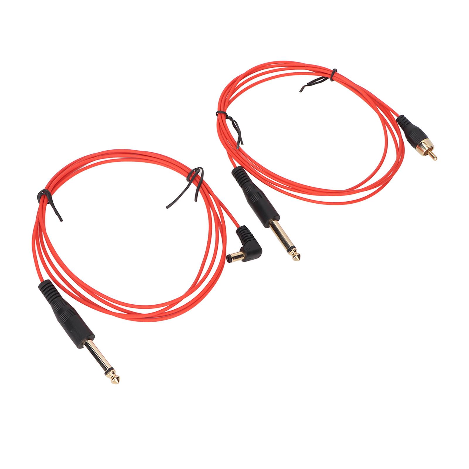 

2pcs RCA Tattoo Clip Cord 5.9ft OD2.2mm Stable Current Strong Conductivity DC Tattoo Clip Cable Cord Red