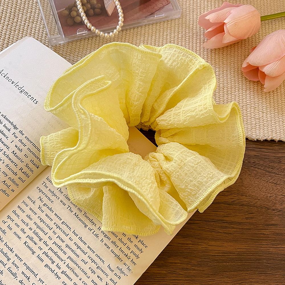 Romantic Ruffles Hair Scrunchies for Women Girls Oversized Hair Ties French Elastic Hair Bands Ponytail Holder Hair Accessories
