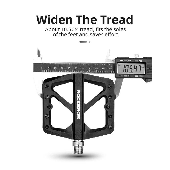 ROCKBROS Bike Pedals Nylon DU Bearing Ultra-light Mountain Non-Slip Bicycle Pedals Big Foot Road MTB Pedals Cycling Accessories