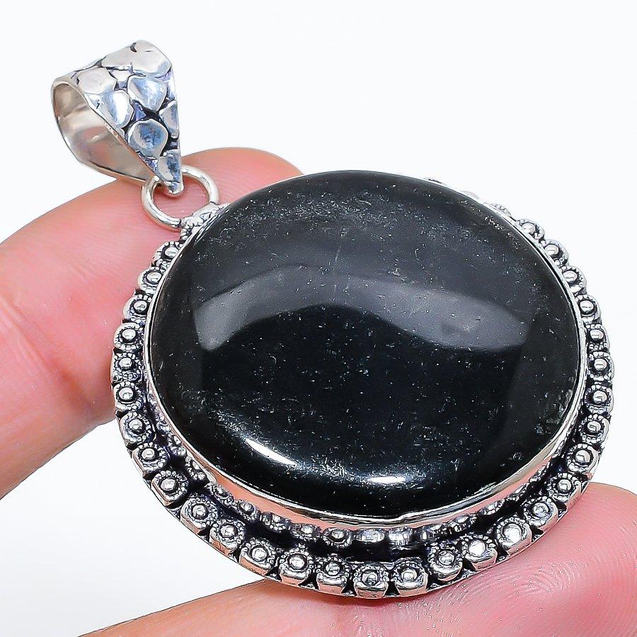 

Silver Sheen Obsidian Gemstone 925 Sterling Silver Jewelry Pendant 2.05 SU-10707
