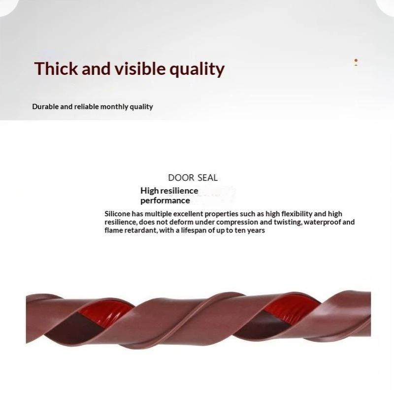 Soundproof PVC Door Bottom Seal Strip Self Adhesive Strong Adhesion Dustproof Easy Trim for Home Garage Office Entry Doors