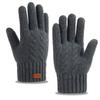 Touch Screen Knitted Gloves Autumn and Winter Men's Cycling Driving Piled Thickened Student Cold-proof Warm Gloves