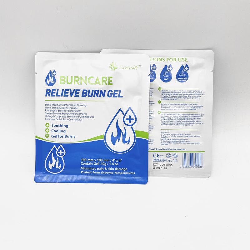 New 4  Burn Relief Gel Cream, 10x10cm 0.9g Sachet