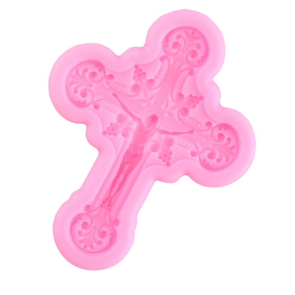 Silikonové formy na kříž, reliéfní formy na fondán, nástroje na zdobení dortů, cukrovinky, pryskyřice, hlíny, čokoládové gumpaste formy