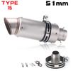 51mm Racing Motorcycle Exhaust Muffler GP-project Universal Sport Bike Muffler