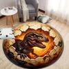 Dinosaur T-rex Round Area Rug,Carpet Rug for Living Room Bedroom Sofa Playroom Decor,Non-slip Floor Mat