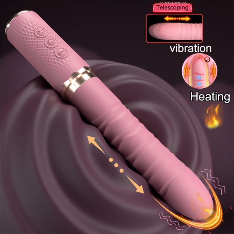 Dual Motor Realistic Thrusting Dildo Vibrator With Heating,10 Mode Sex Toys  Vibrator Clitoral Stimulator For Anal Stimulation