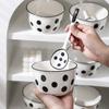 Hepburn-Style Polka Dot Korean Ceramic Bowl Set