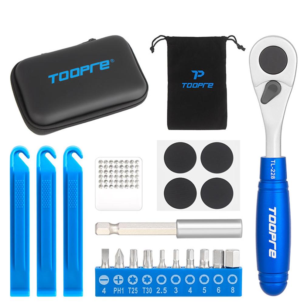 Portable Bicycle Ratchet Wrench Set Multifunction Bicycle Repair Kit Bike Tire Lever Patch Repair Tool