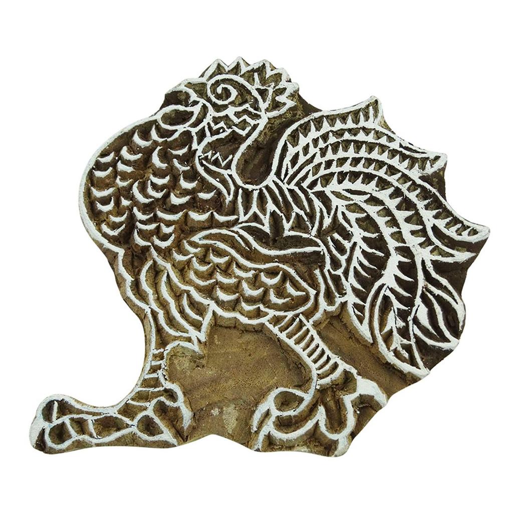 IBA Indianbeautifulart Cock Design Printing Block Printing on Apparel Fabric Border Wooden Stamp