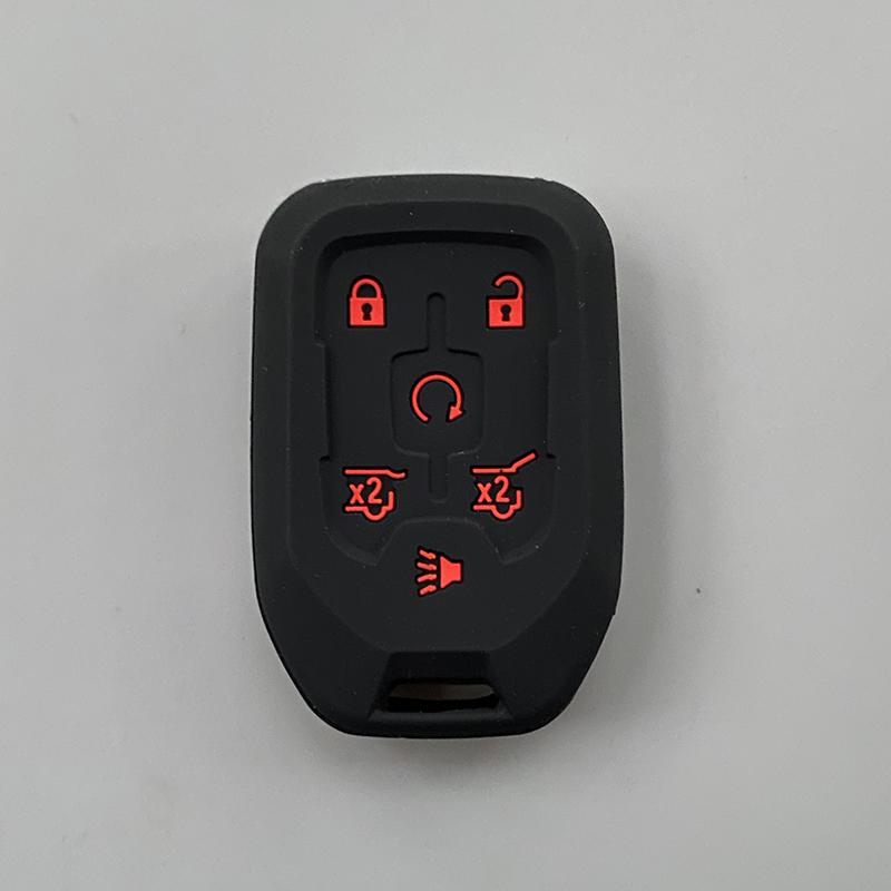 Silicone Car Key Cover Case For Chevrolet Camaro 2015 2016 GMC Yukon Suburban Tahoe Smart 6 Buttons Auto Accessories