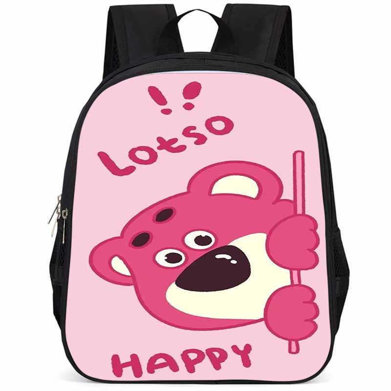 Large Capacity 15-inch Strawberry Bear Backpack For School Unisex Kids Lightweight StyleA
