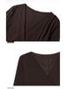 Solid Color Mesh V-neck Long Sleeve T-shirt for Women - Trendy Autumn Mom Base Layer Top