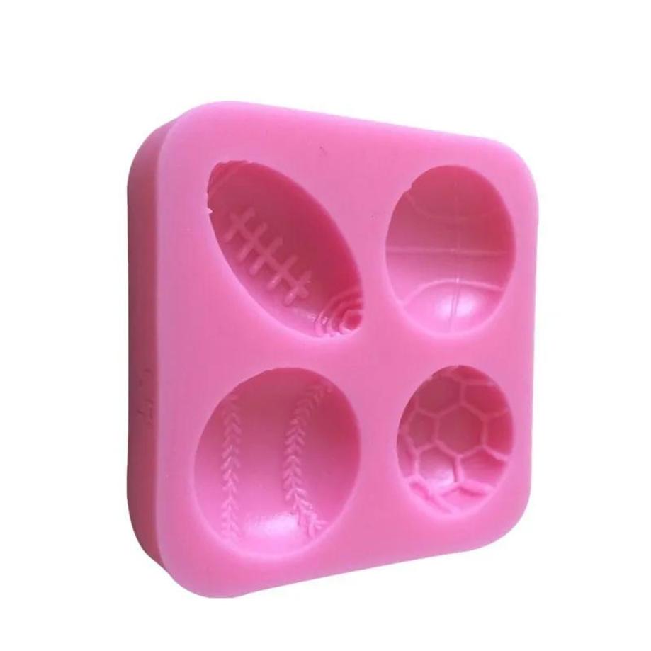 1 Pcs Sport Ball Silicone Molds Football Basketball Tennis Fondant Cake Decorating Tools DIY Party Candy Chocolate Moulds