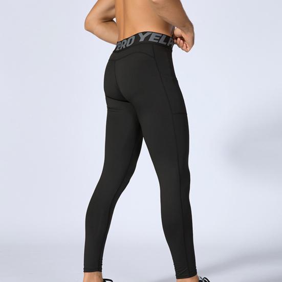 Men Running Compression Pants Quick Dry Elastic Waist Sports Tights Leggings