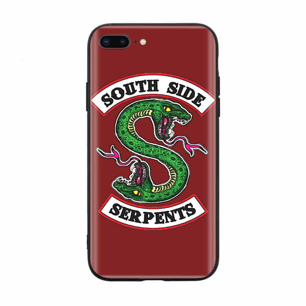 Black Case for Xiaomi Redmi 13C Note 9 iPhone XR 7 8 14 15 11 12 13 X XS Pro Max Samsung A25 S23 S24 FE Ultra Plus South Side Serpents