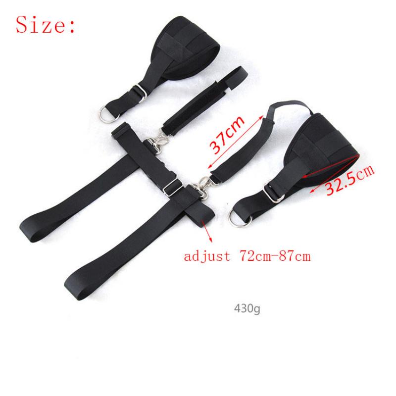 BDSM Open Leg Belt Sex Slave Locking Wrist Cuff Arm Thigh Bondage Sling Spreader Sex Restraint SM Sex Toy for Women Restraints