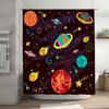 Space Adventure Shower Curtain Cosmic Patterns Decorate Your Bathroom with This Futuristic Print!