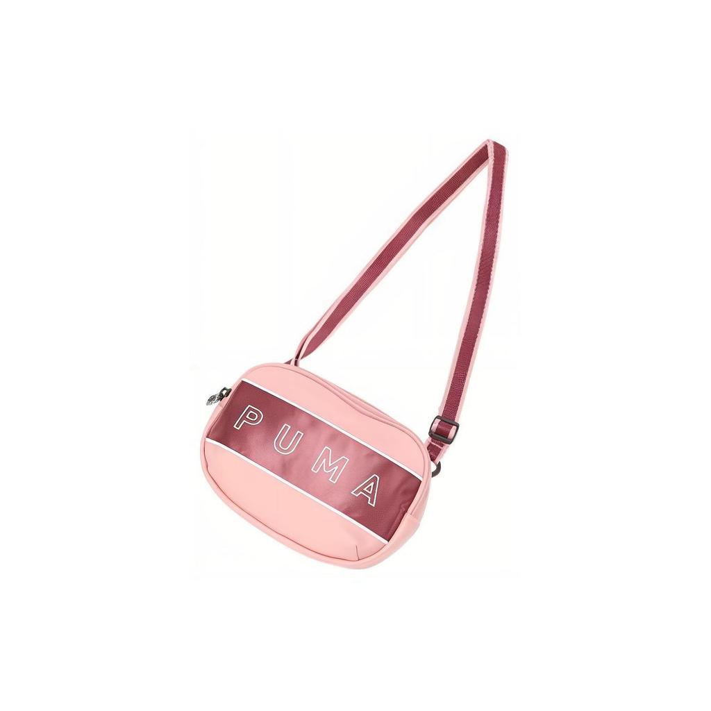 Puma Core Color Block Zipper Closure Fabric And Synthetic Leather Shoulder Bag Women Shoulder Bag Pink 077391-03