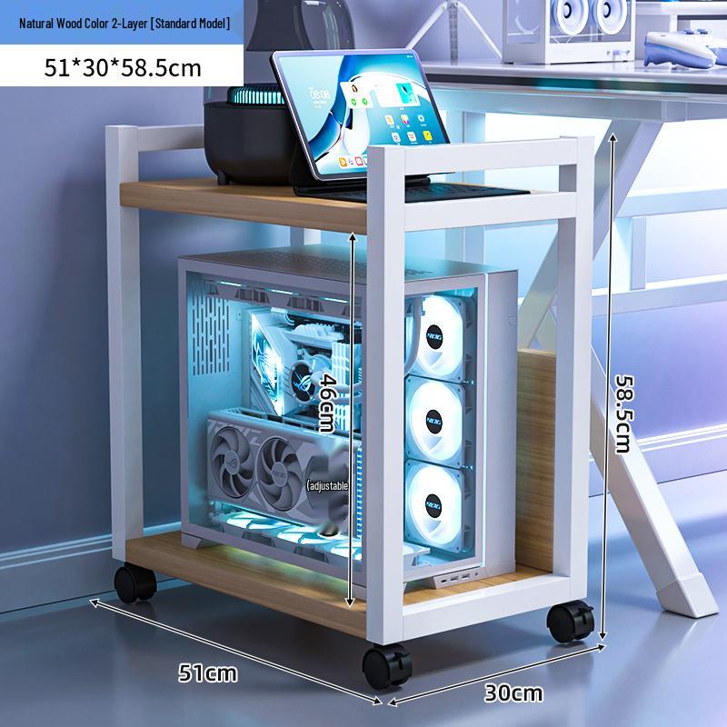 E-sports Room Computer Bracket: Movable Desktop Case Stand & Floor-standing Storage