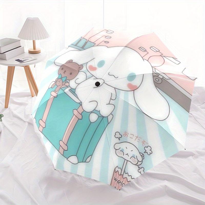 

1pc Welcome to You Cinnamoroll Automatic 3-Fold Umbrella Design, Cute Cartoon Pattern, Portable Outdoor Umbrella, Perfect, Holiday Gift for fans.S097
