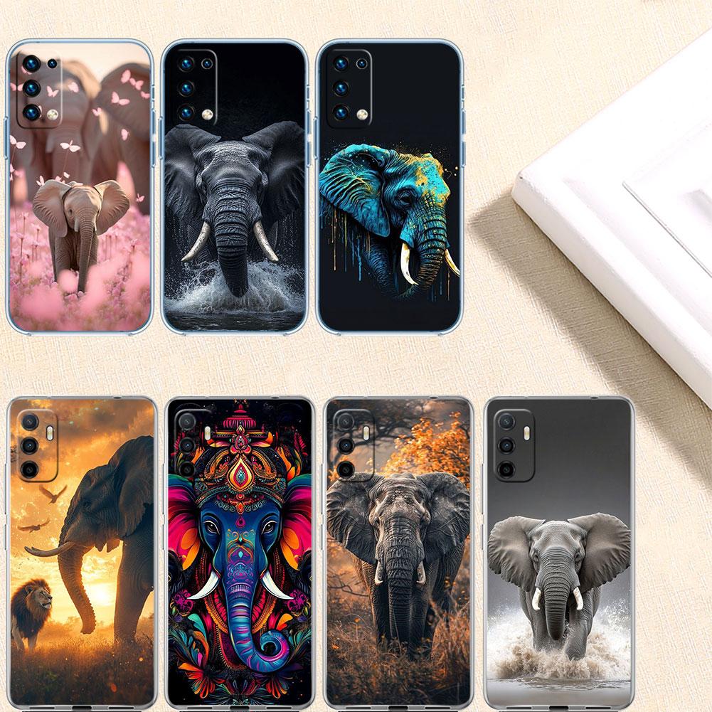 IK4 Animal Elephant Transparent Phone Case for Samsung Galaxy A04 A04S A14 A23 A34 A54 M23 M33 M52 M53