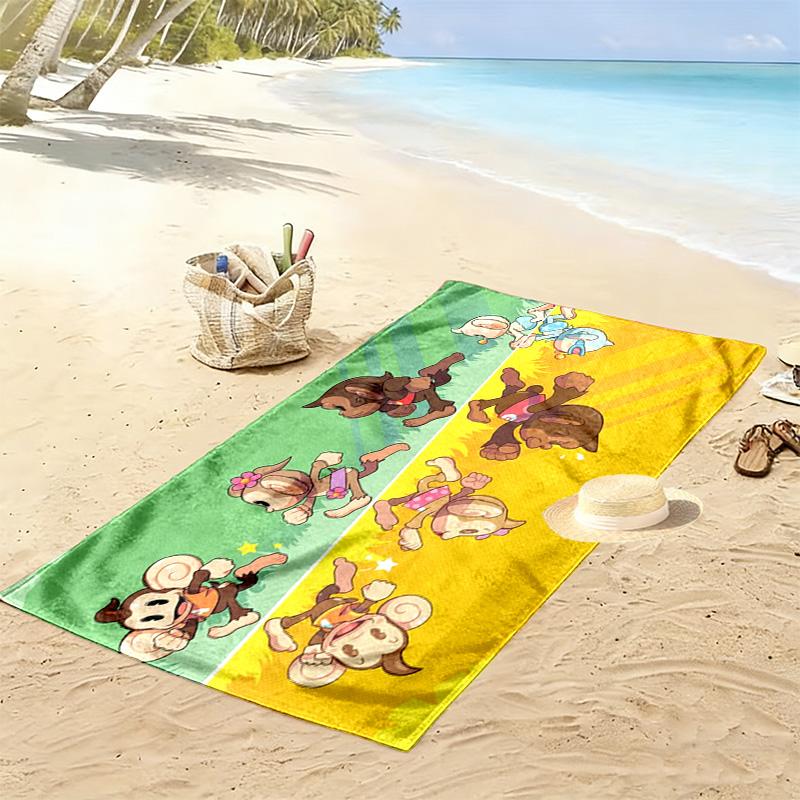 Super Monkey Ball 2D Flat Print Beach Towel, Large Soft Quick Dry Towel for Beach Camping SwimmingDSTJ0925338