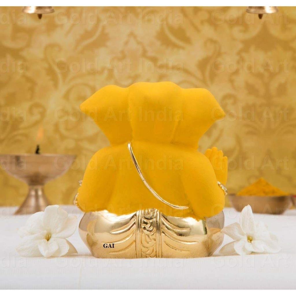 Ceramic Mango Appu Ganesha Idols  Gold Ganesh Idol For Car Dashboard Ganesha Murti Ganpati Idol For Home Decor