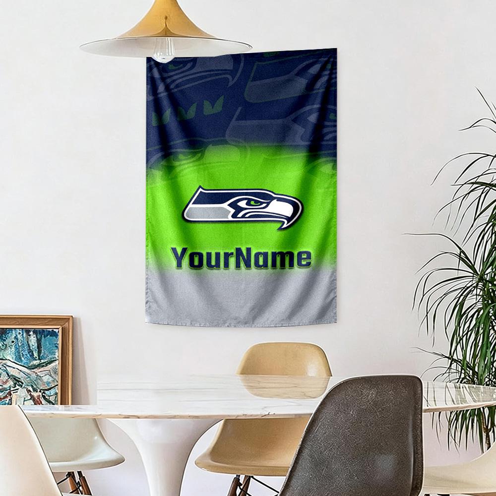 Seattle Seahawks Custom Your Name Wall Decor Tapestry Art For Pet Memorial Birthdaywedding Party Backdrop Family Gift