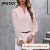 JPNTKY Women's Fashion Casual V-Neck Long Sleeve Blouses & Shirts