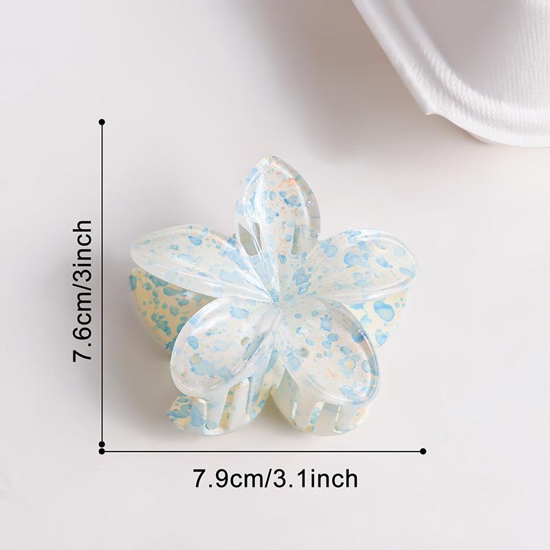 Glitter Flower Hair Clips-Transparent Acrylic Multi-color Fashion Party Hair Accessories with Carton Packaging for Women