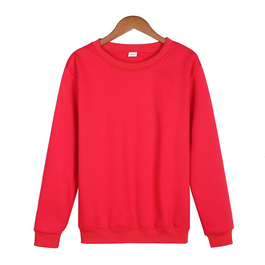 Men s Solid Color Fleece Pullover Sweatshirt, Long Sleeve, Round Neck XL красный